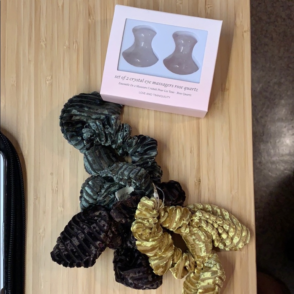 Crystal Eye Massagers and A Set of Scrunchies